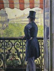 Homme au balcon, Boulevard Haussmann (Gustave Caillebotte) - Muzeo.com