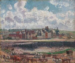 Horses and Carts in Front of the Fishing Harbour (Camille Pissarro) - Muzeo.com