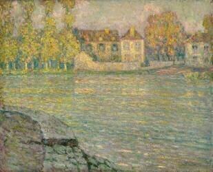 Houses by the River at Sunset (Henri Le Sidaner) - Muzeo.com