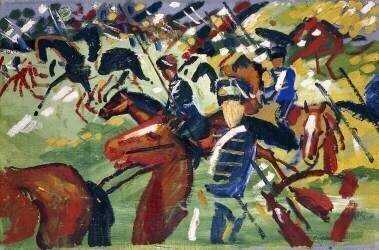 Hussards sortant (August Macke) - Muzeo.com
