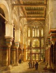 Intérieur de la Mosquée de Mourestan au Caire (Adrien Dauzats) - Muzeo.com