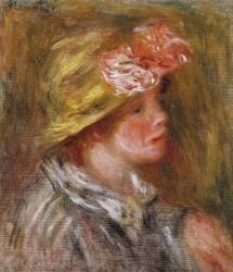 Jeune femme au chapeau fleuri (Auguste Renoir) - Muzeo.com