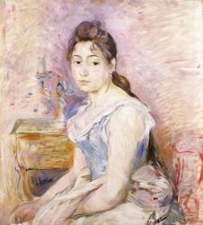 Jeune Femme au Corset Bleu (Berthe Morisot) - Muzeo.com