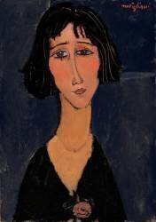 Jeune femme avec une rose (Amedeo Modigliani) - Muzeo.com