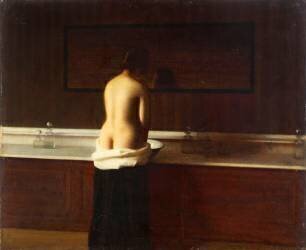 Jeune femme à sa toilette (Eugène Lomont) - Muzeo.com