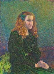 Jeune Femme en Robe Verte (Theo van Rysselberghe) - Muzeo.com