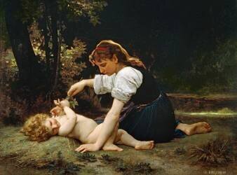 Jeune femme et enfant (William Bouguereau) - Muzeo.com