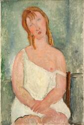 Jeune fille assise dans une chemise (Amedeo Modigliani) - Muzeo.com