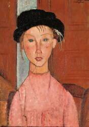 Jeune fille au béret (Amedeo Modigliani) - Muzeo.com