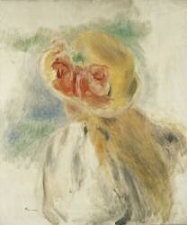 Jeune fille avec des fleurs dans son chapeau (Auguste Renoir) - Muzeo.com
