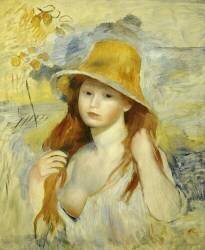 Jeune fille avec un chapeau de paille (Auguste Renoir) - Muzeo.com