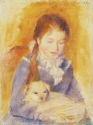 Jeune fille avec un chien (Auguste Renoir) - Muzeo.com