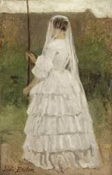 Jeune fille portant une bannière, étude (Jules Breton) - Muzeo.com