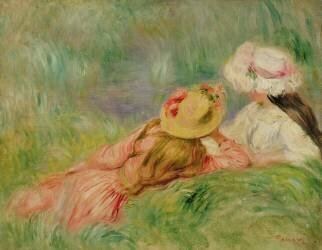 Jeunes filles sur la rive du fleuve (Auguste Renoir) - Muzeo.com