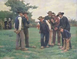 Jouer aux boules à la périphérie de Concarneau (Theophile Louis Deyrolle) - Muzeo.com