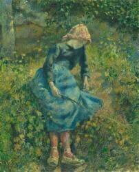 La bergère, dit aussi Jeune fille à la baguette ; paysanne assise (Camille Pissarro) - Muzeo.com