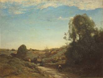 La Charrette - Souvenir de Marcoussis (près de Montlhéry) (Jean-Baptiste Camille Corot) - Muzeo.com