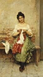 La Couturière (Eugene Von Blaas) - Muzeo.com