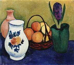 La Cruche Blanche avec Fleur et Fruit (August Macke) - Muzeo.com