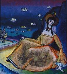 La dame dans sa robe d'or (Wassily Kandinsky) - Muzeo.com