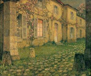 La maison aux roses au crépuscule (Henri Le Sidaner) - Muzeo.com