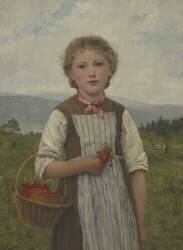 La Mariette aux fraises (Albert Anker) - Muzeo.com
