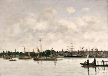 La Meuse à Dordrecht (Eugène Boudin) - Muzeo.com