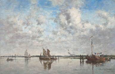 La Meuse à Rotterdam (Eugène Boudin) - Muzeo.com