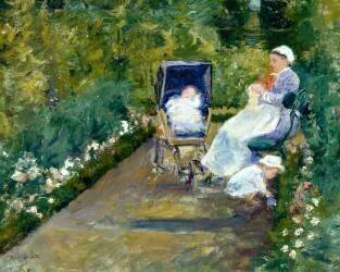 La Nourrice : Enfants dans un Jardin (Mary Cassatt) - Muzeo.com