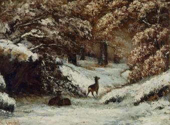 La remise des chevreuils en hiver (Gustave Courbet) - Muzeo.com