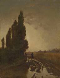 La Route sous la pluie (Léon Belly) - Muzeo.com