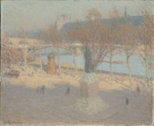 La Seine vue du quai Voltaire ou Le Pont des Saints-Pères (Ernest Laurent) - Muzeo.com