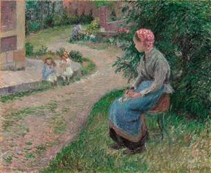 La Servante Assise dans le Jardin d'Eragny (Camille Pissarro) - Muzeo.com