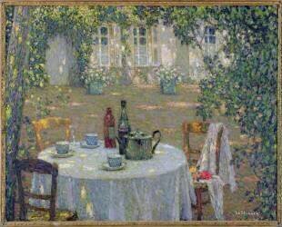 La table au soleil dans le jardin (Henri Le Sidaner) - Muzeo.com