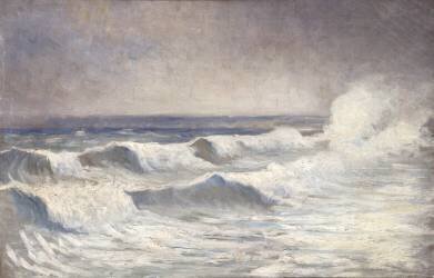 La vague à Dielette (Alphonse Osbert) - Muzeo.com
