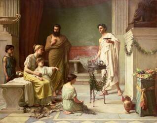 La visite d'un enfant malade au temple d'Esculape (John William Waterhouse) - Muzeo.com