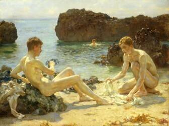 Le bain de soleil (Henry Scott Tuke) - Muzeo.com