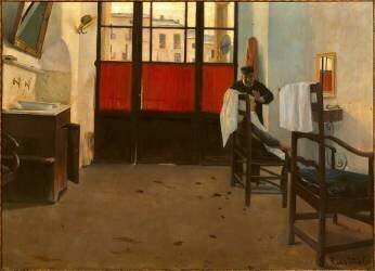 Le barbier de Puigcerdà (Santiago Rusiñol) - Muzeo.com