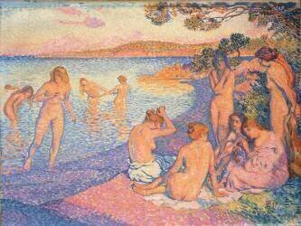 Le coucher de Soleil : l'Heure Embrasée (Theo van Rysselberghe) - Muzeo.com