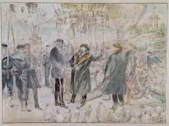 Le départ de Léon Michel Gambetta (Ecole Française) - Muzeo.com