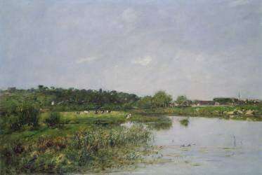 Le fleuve à La Touques (Eugène Boudin) - Muzeo.com