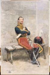 Le frère du peintre en uniforme des guides de Napoléon III (Edouard Detaille) - Muzeo.com