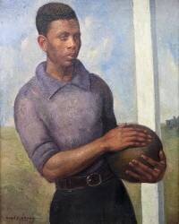 Le Jeune Footballeur (portrait présumé du Brésilien Fausto dos Santos), vers 1927 (Angel Zarraga) - Muzeo.com