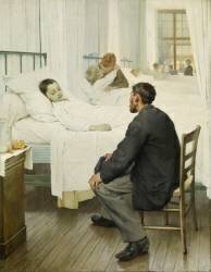 Le jour de la visite à l'hôpital (Henri Jules Jean Geoffroy) - Muzeo.com