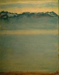 Le lac Léman avec les Alpes savoyardes (Ferdinand Hodler) - Muzeo.com