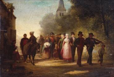 Le mariage du village (Charles Marie Lhuillier) - Muzeo.com