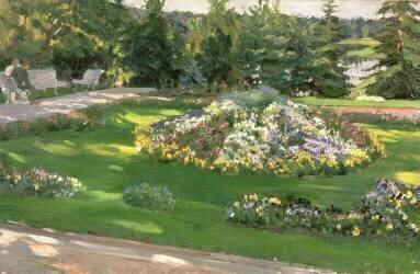 Le parterre de fleurs (Sergei Arsenevich Vinogradov) - Muzeo.com