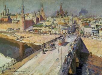 Le pont de la rivière Moskva (Constantin Korovine) - Muzeo.com