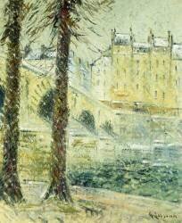 Le Pont Marie dans la neige (Gustave Loiseau) - Muzeo.com