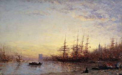 Le port de Marseille au coucher du soleil (Félix Ziem) - Muzeo.com